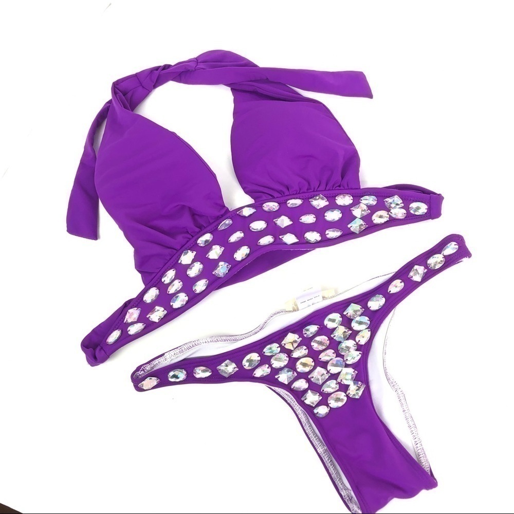 NWOT Moondance purple bling bikini